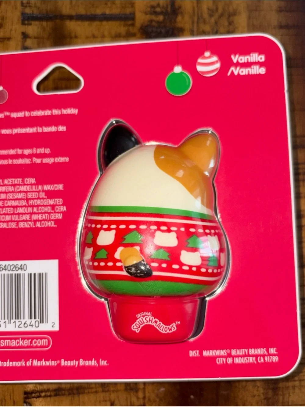Lip Smacker Cat Squishmallows Holiday Lip Balm - Red & Green